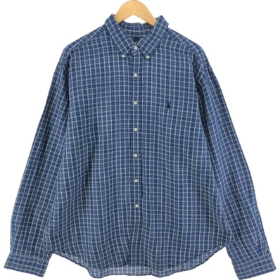 古着 ラルフローレン Ralph Lauren CLASSIC FIT 長袖 ボタンダウンチェックシャツ メンズXXL相当/eaa520292