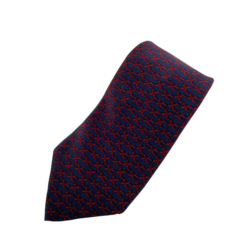 エルメス HERMES ネクタイ 総柄 レッド
