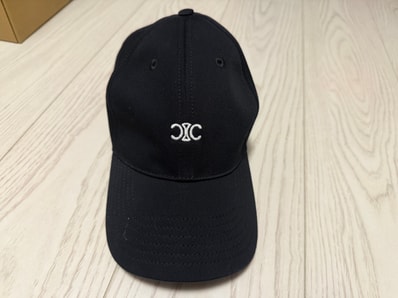 CELINE Triomphe Baseball Cap In Cotton "Black"