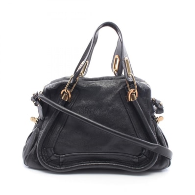 クロエ Chloe パラティ ミディアム 2WAY ハンドバッグ バッグ レザー レディース ブラック系 8HS891 【中古】