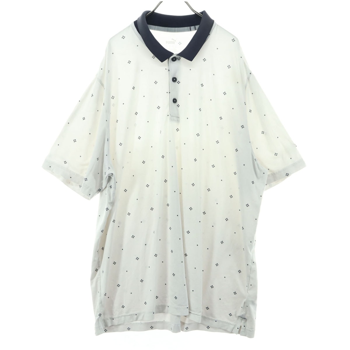 PUMA プーマ 総柄 半袖 ポロシャツ XL ホワイト
