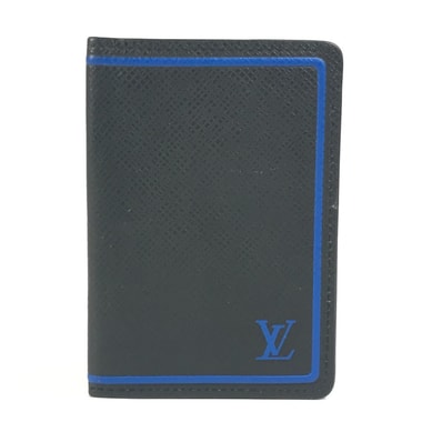 ルイヴィトン LOUIS VUITTON オーガナイザー ドゥ ポッシュ M63329 タイガ 名刺入れ パスケース 2つ折り カードケース タイガレザー ブラック 美品
