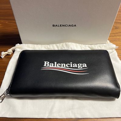 BALENCIAGA Political Campaign Zip Around Wallet "Black"