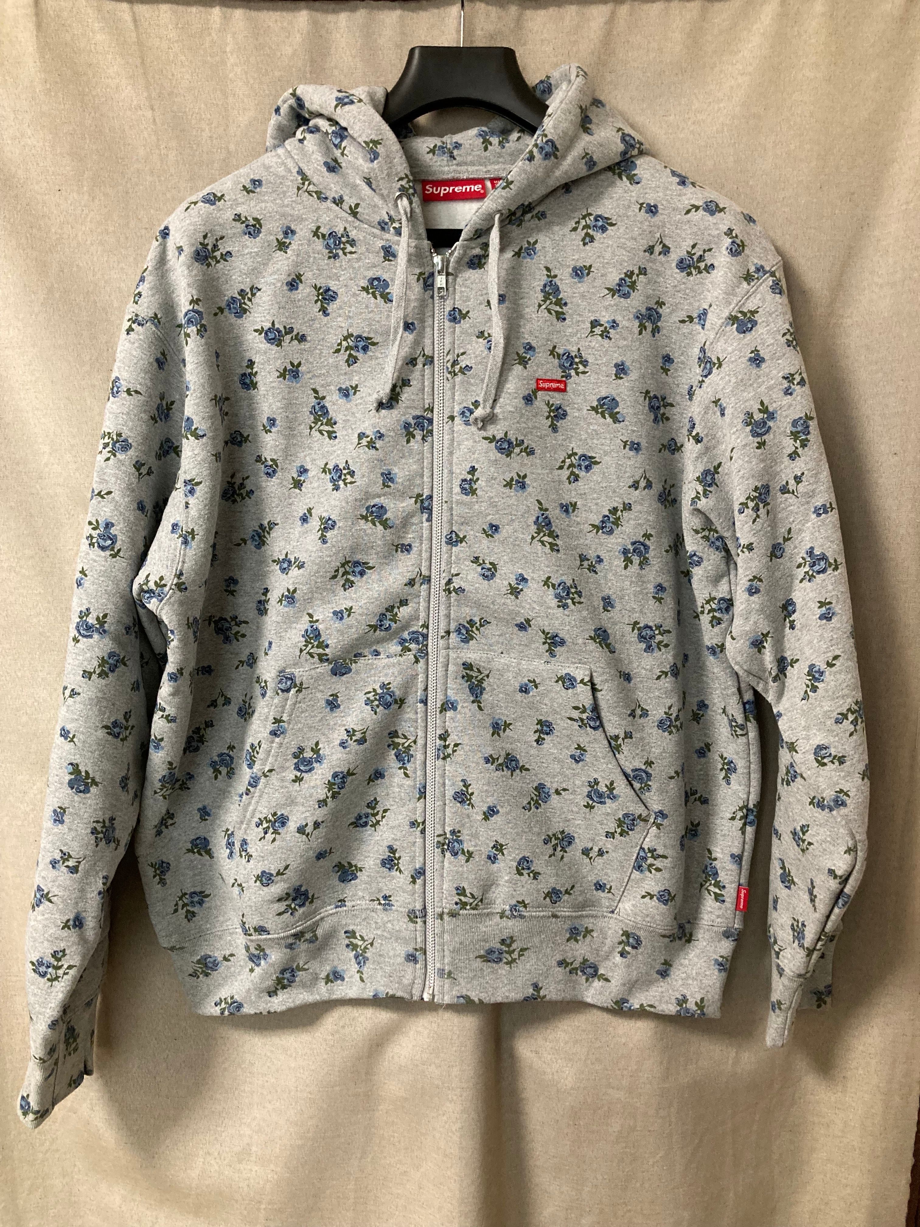 Supreme Small Box Zip Up Hooded Sweatshirt "Flowers"