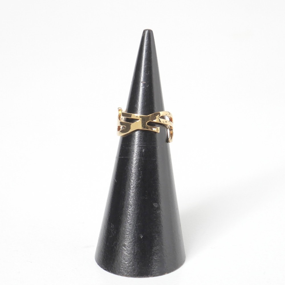 SAINT LAURENT PARIS サンローランパリ リング・指輪 サイズ5 YSL ロゴ ゴールドカラー ブランド古着【中古】20260619/RA9931