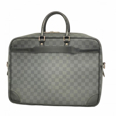 【6dc3082-k】ルイヴィトン ビジネスバッグ ダミエ・グラフィット ポルトドキュマンヴォワイヤージュGM N41123 ブラック グレー【中古】メンズ