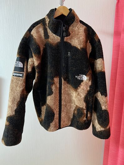 Supreme x The North Face Bleached Denim Print Fleece Jacket "Black"