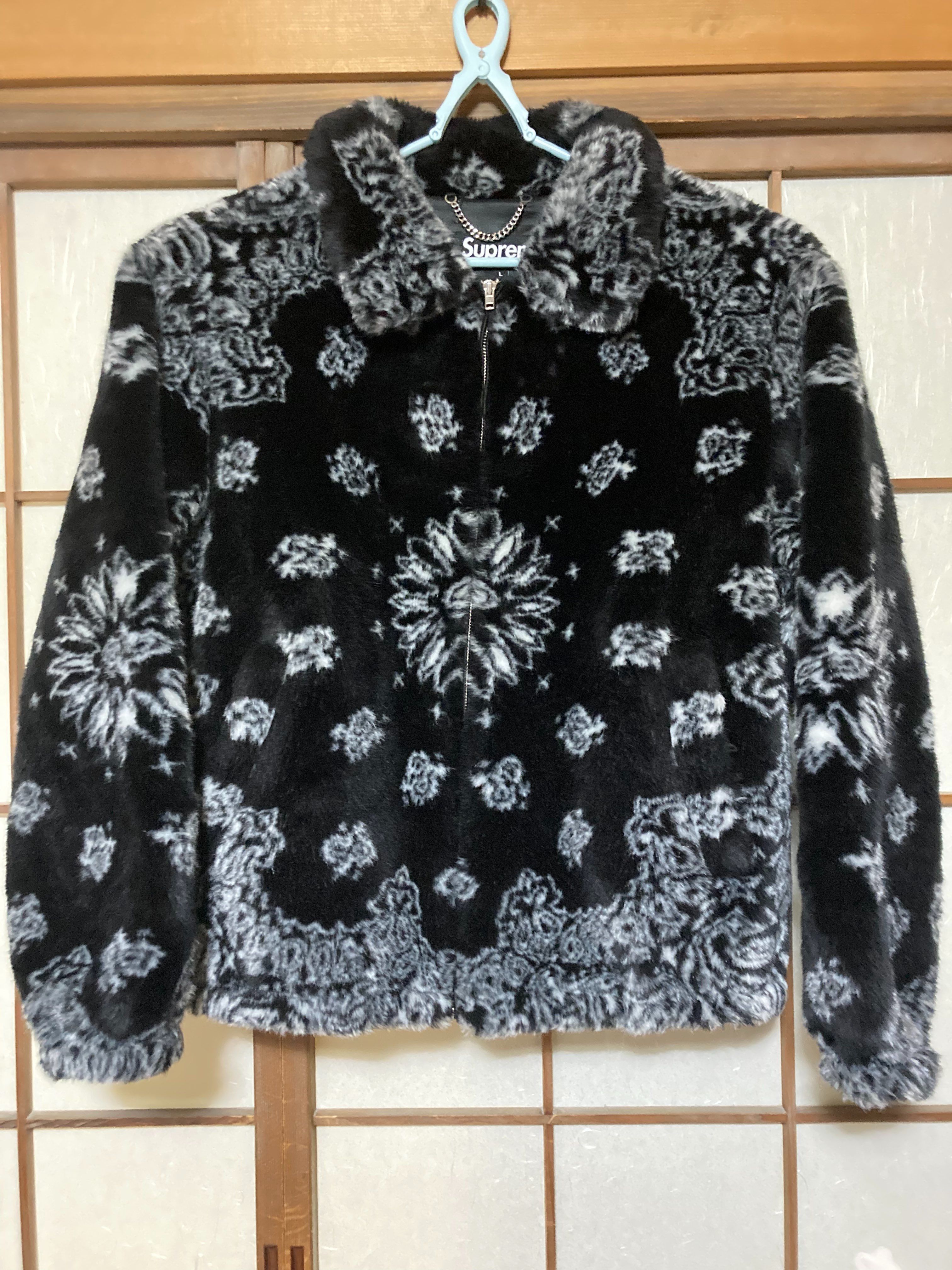 Supreme Bandana Faux Fur Bomber Jacket "Black"