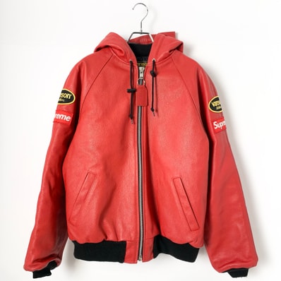Supreme x Vanson Leathers Hooded Work Jacket "Red"