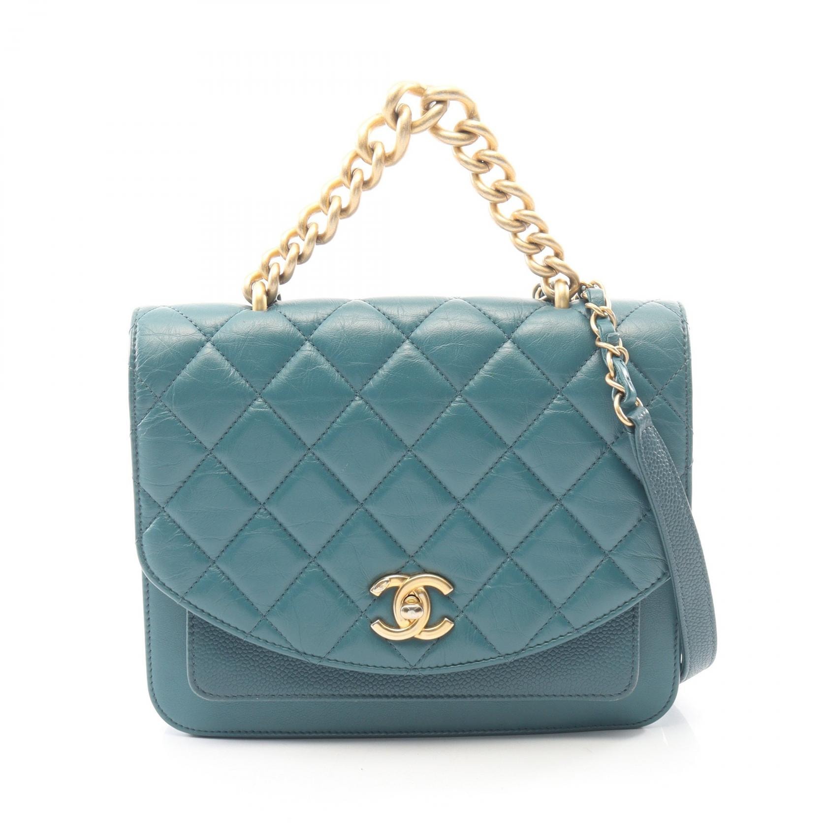 シャネル CHANEL マトラッセ 2WAY ショルダーバッグ バッグ レザー キャビアスキン(グレインドカーフ) レディース グリーン系 【中古】