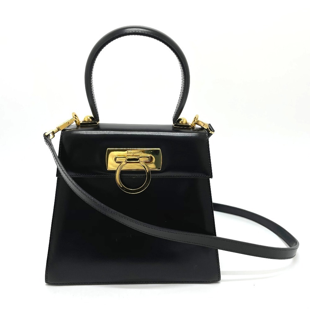 サルヴァトーレフェラガモ Salvatore Ferragamo ショルダーバッグ AQ-212193 ガンチーニ カバン 2WAY ハンドバッグ ハンドバッグ レザー ブラック
