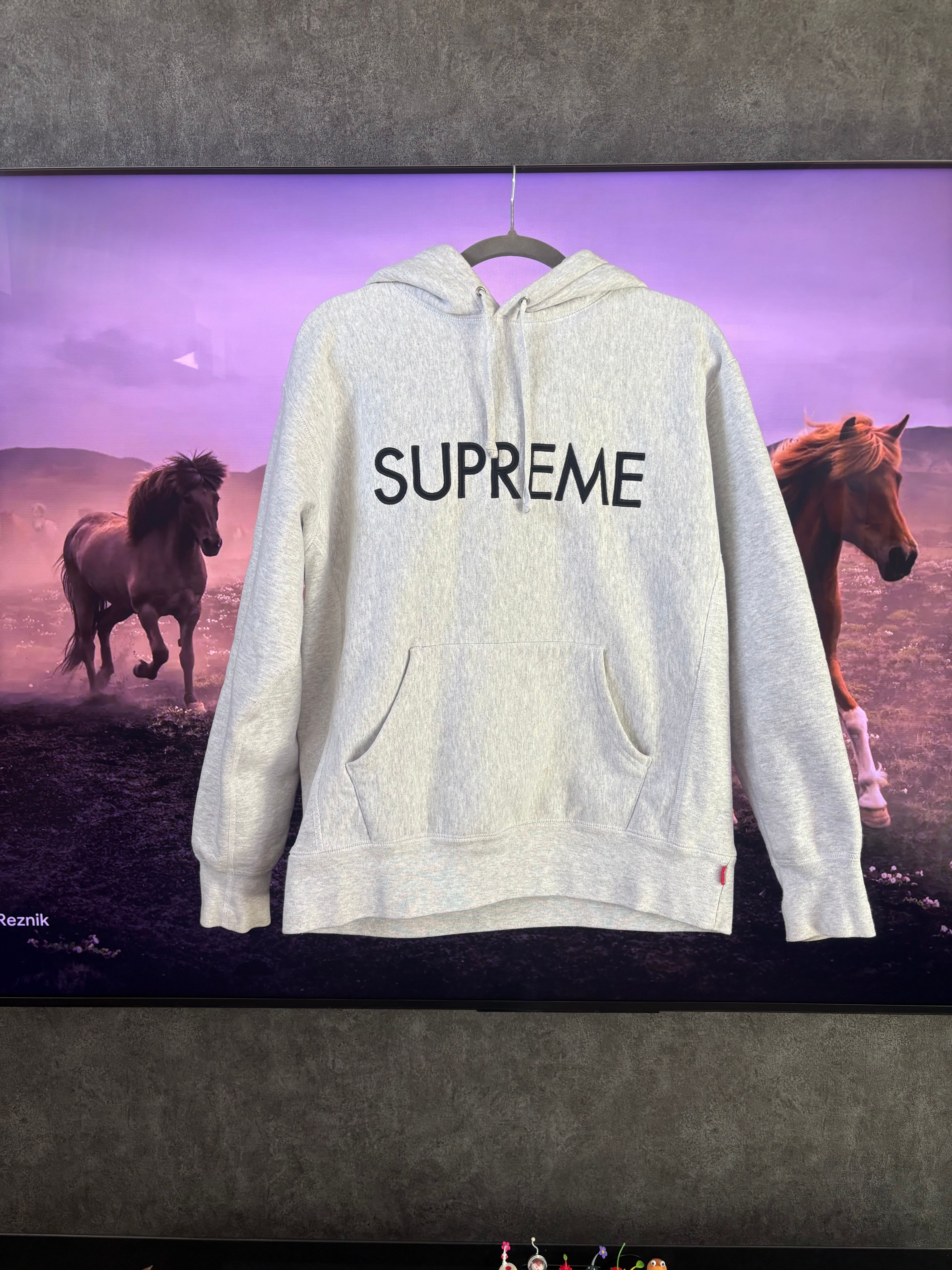 Supreme Capital Hooded Sweatshirt "Ash Grey"