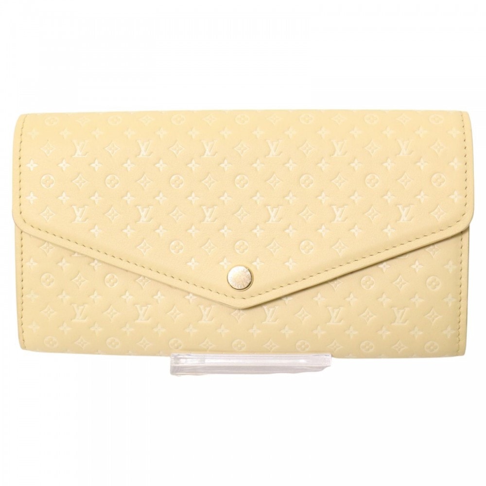 LOUIS VUITTON ルイヴィトン 長財布 ナノモノグラム ポルトフォイユサラNM ロングウォレット 日本限定 フラップ イエロー M82231    ジョーヌ ゴールド金具 レディース【中古品】