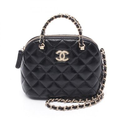 シャネル CHANEL マトラッセ ショルダーバッグ バッグ ラムスキン(羊革) レディース ブラック系 AP3354 【中古】