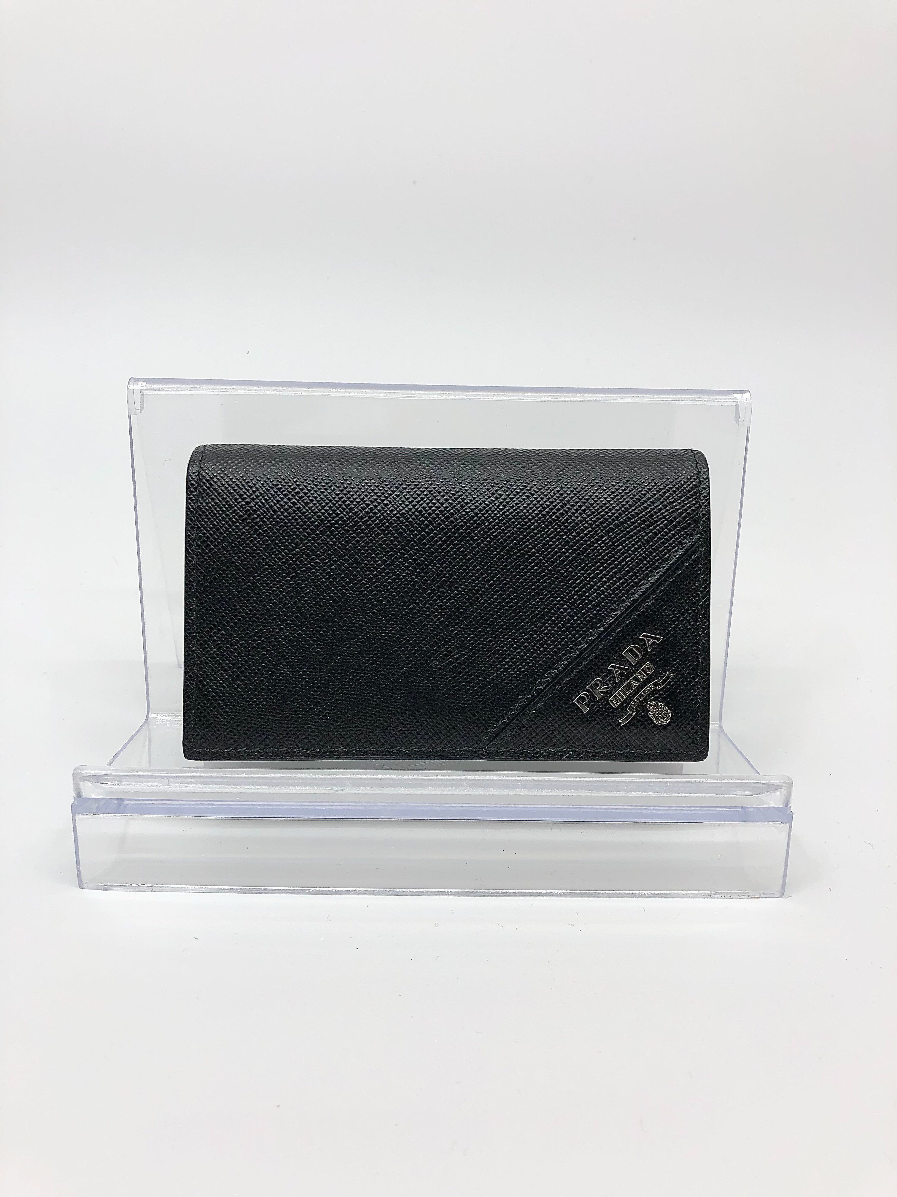 PRADA Saffiano Leather Card Holder "Black"