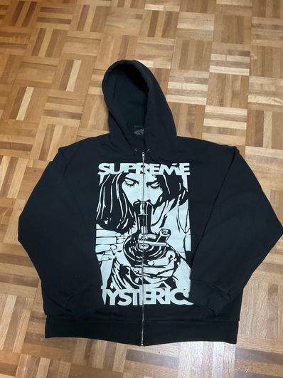 Supreme x HYSTERIC GLAMOUR Thermal Lined Zip Up Hooded Sweatshirt "Black"