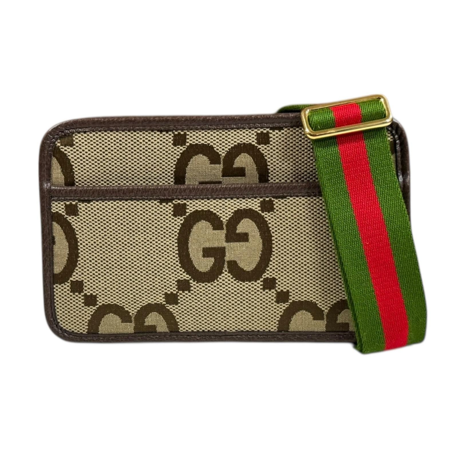 グッチ ミニバッグ ジャンボGG ショルダーバッグ GGキャンバス 696075 ベージュ メンズ GUCCI 中古