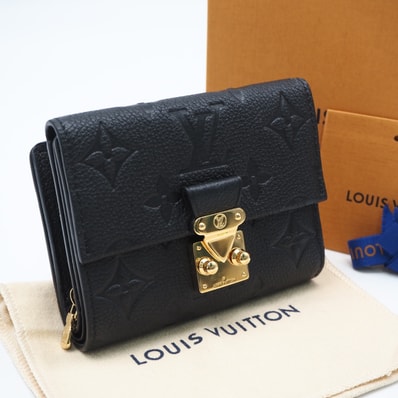 美品 LOUIS VUITTON ルイ・ヴィトン モノグラム アンプラント ポルトフォイユ メティス コンパクト ノワール M80880 二つ折り財布 ブラック カーフレザー レディース