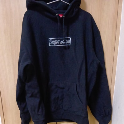 Supreme KAWS Chalk Logo Hooded Sweatshirt "Black"(2021)