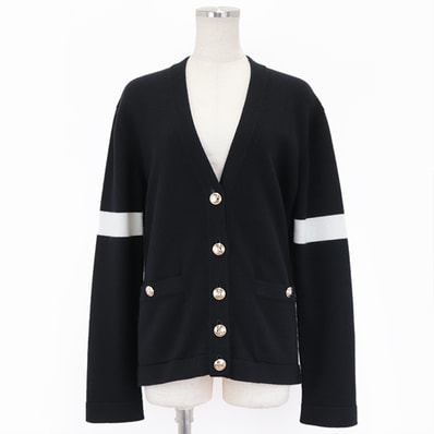 【美品】 シャネル ニット カーディガン カシミヤ100% P65602 COCOマーク 金ボタン ニット レディース ブラック 黒 38 CHANEL