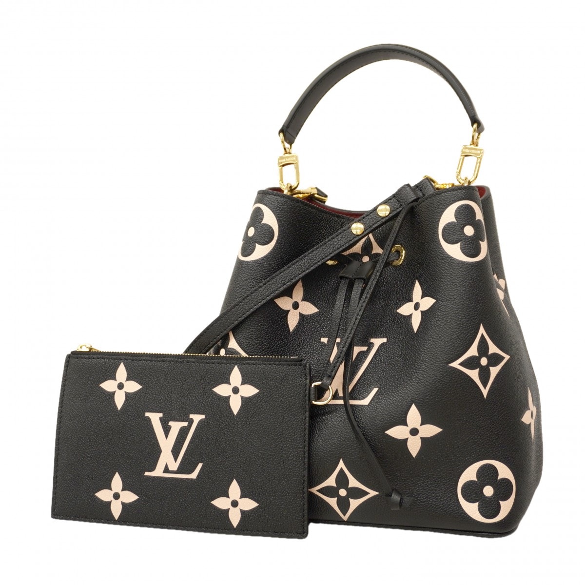 【6ce6015】ルイヴィトン ハンドバッグ モノグラム・アンプラント バイカラー ネオノエ MM M45497 ブラック ベージュ 2wayバッグ【中古】レディース