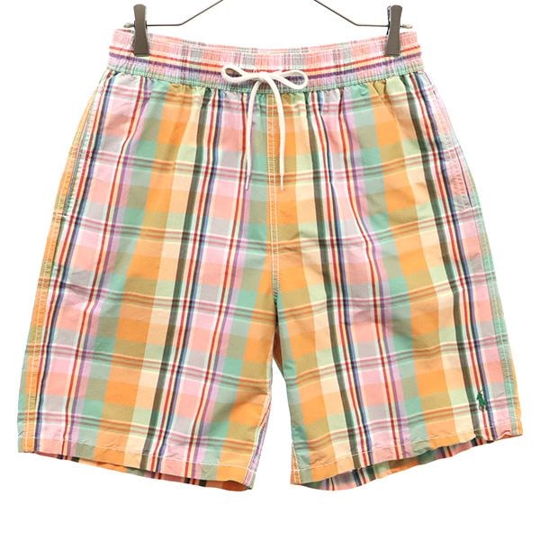 Polo by Ralph Lauren ポロバイラルフローレン チェック ショートパンツ M オレンジ系