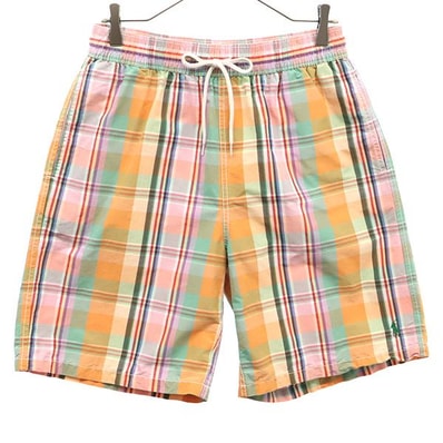 Polo by Ralph Lauren ポロバイラルフローレン チェック ショートパンツ M オレンジ系