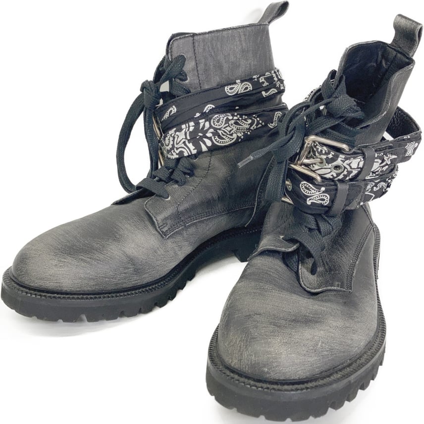 B (目立った傷や汚れなし)】アミリ COMBAT BANDANA LEATHER BOOT B (目立った傷や汚れなし)】アミリ COMBAT BANDANA LEATHER BOOT