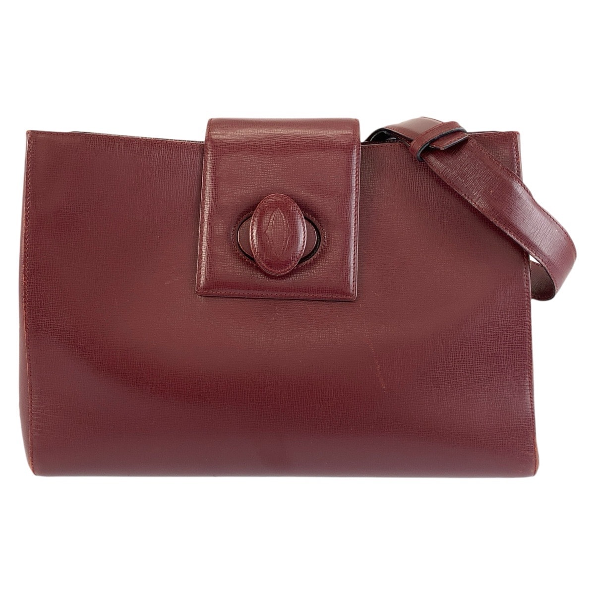 CARTIER カルティエ マストライン ワインレッド ボルドー ゴールド金具 レザー ショルダーバッグ 1-0294209 【中古】