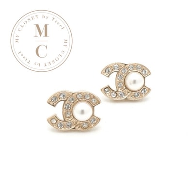 シャネル CHANEL ピアス イヤリング ゴールド ココマーク ラインストーン