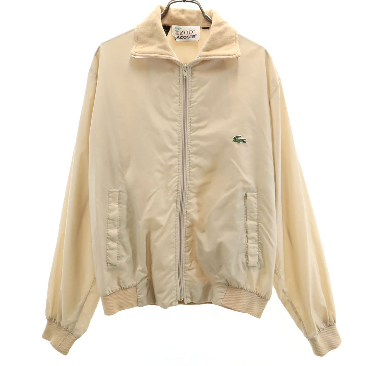 IZOD LACOSTE アイゾッドラコステ 70s ヴィンテージ 糸巻きタグ 長袖 ナイロンジャケット M ベージュ系