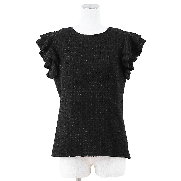 美品 シャネル トップス ツイード ニット レディース ブラック 40 CHANEL