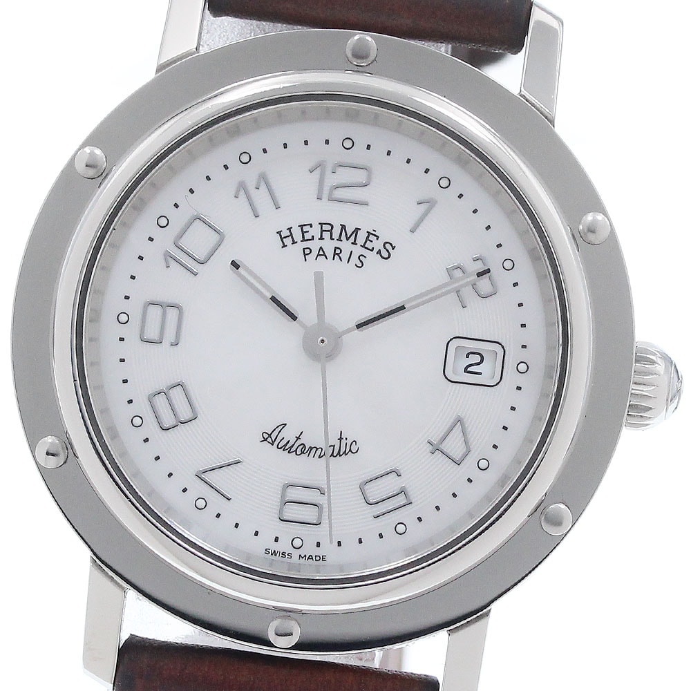 ★箱・保 エルメス クリッパー デイト CL5.410 ボーイズ 【中古】