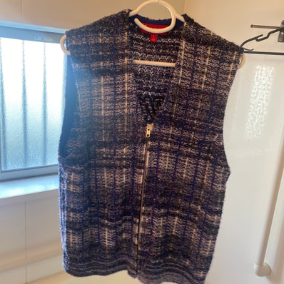 Supreme Speckled Zip Up Sweater Vest "Blue"
