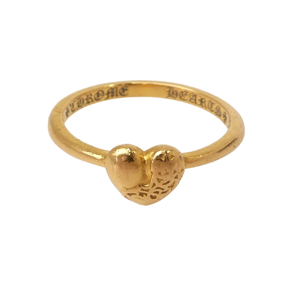 Chrome Hearts 22K Bubble Gum Ring W / Heart "Gold"