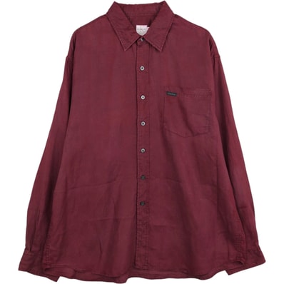 古着 90~00年代 カルバンクライン Calvin klein 長袖 リネンシャツ メンズXL相当 ヴィンテージ/eaa478122