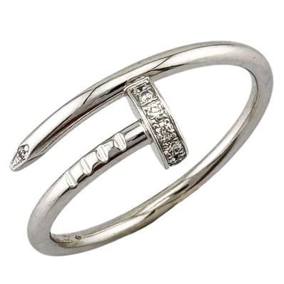 カルティエ ジュストアンクル リング 指輪 14.5号 18金 K18ホワイトゴールド ダイヤモンド レディース CARTIER 中古