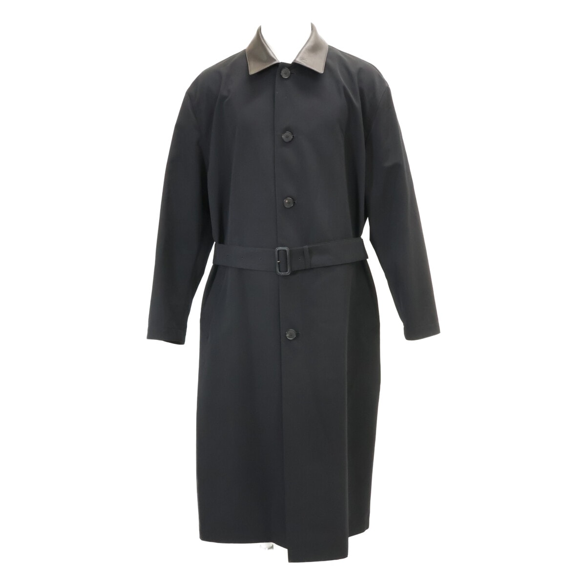 オーラリー 【新品同様/26SS】A26SC01WC WOOL MAX CANVAS COAT レザーカラー ベルト付 ウール ロング 5