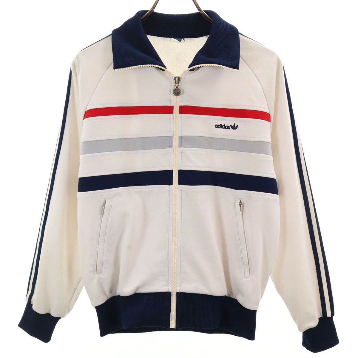 adidas アディダス 70s 西ドイツタグ ヴィンテージ トラックジャケット M ホワイト デサント ジャージ