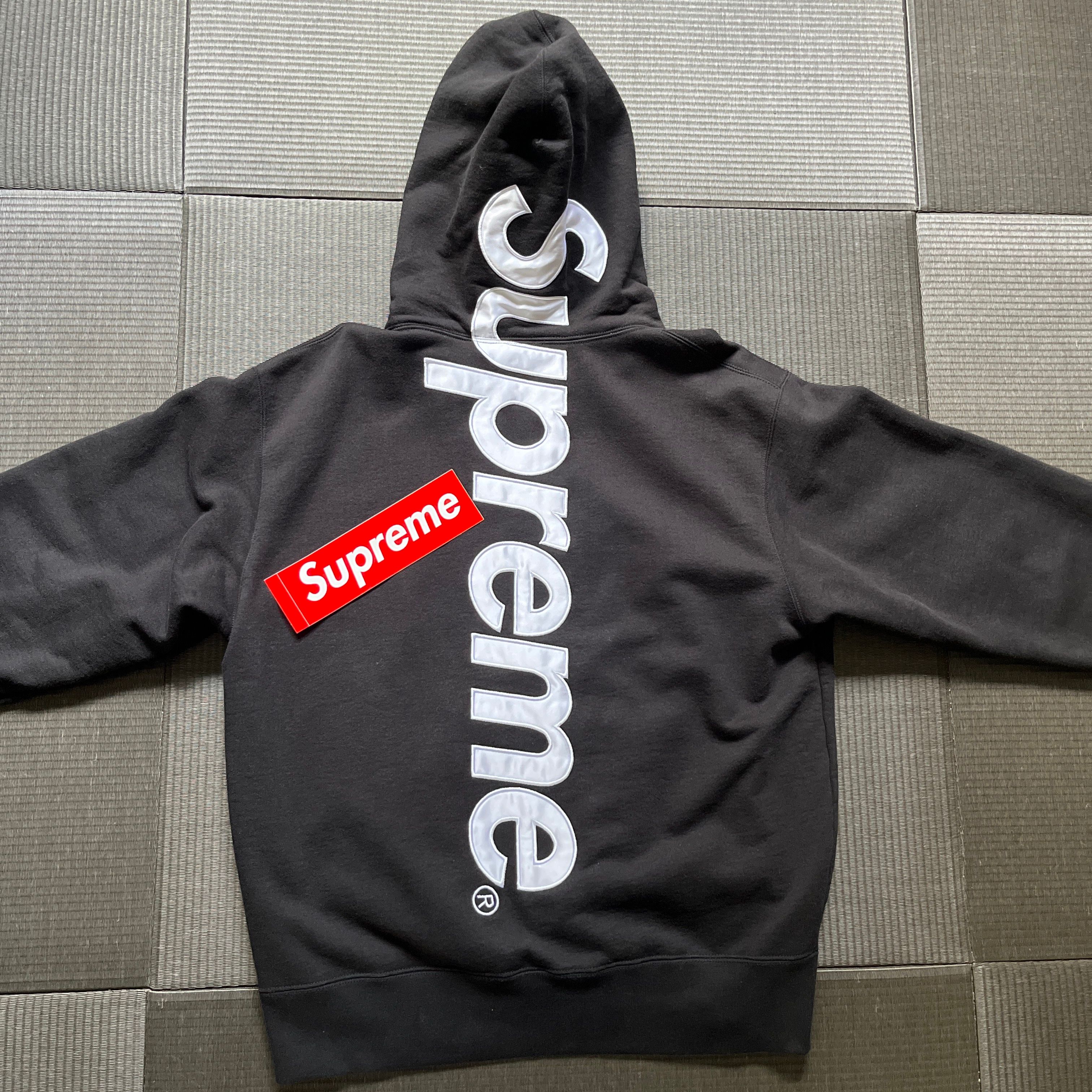 Supreme Satin Applique Hooded Sweatshirt 