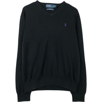 古着 ラルフローレン Ralph Lauren POLO by Ralph Lauren Vネック ピマコットンニットセーター メンズL相当/eaa616599