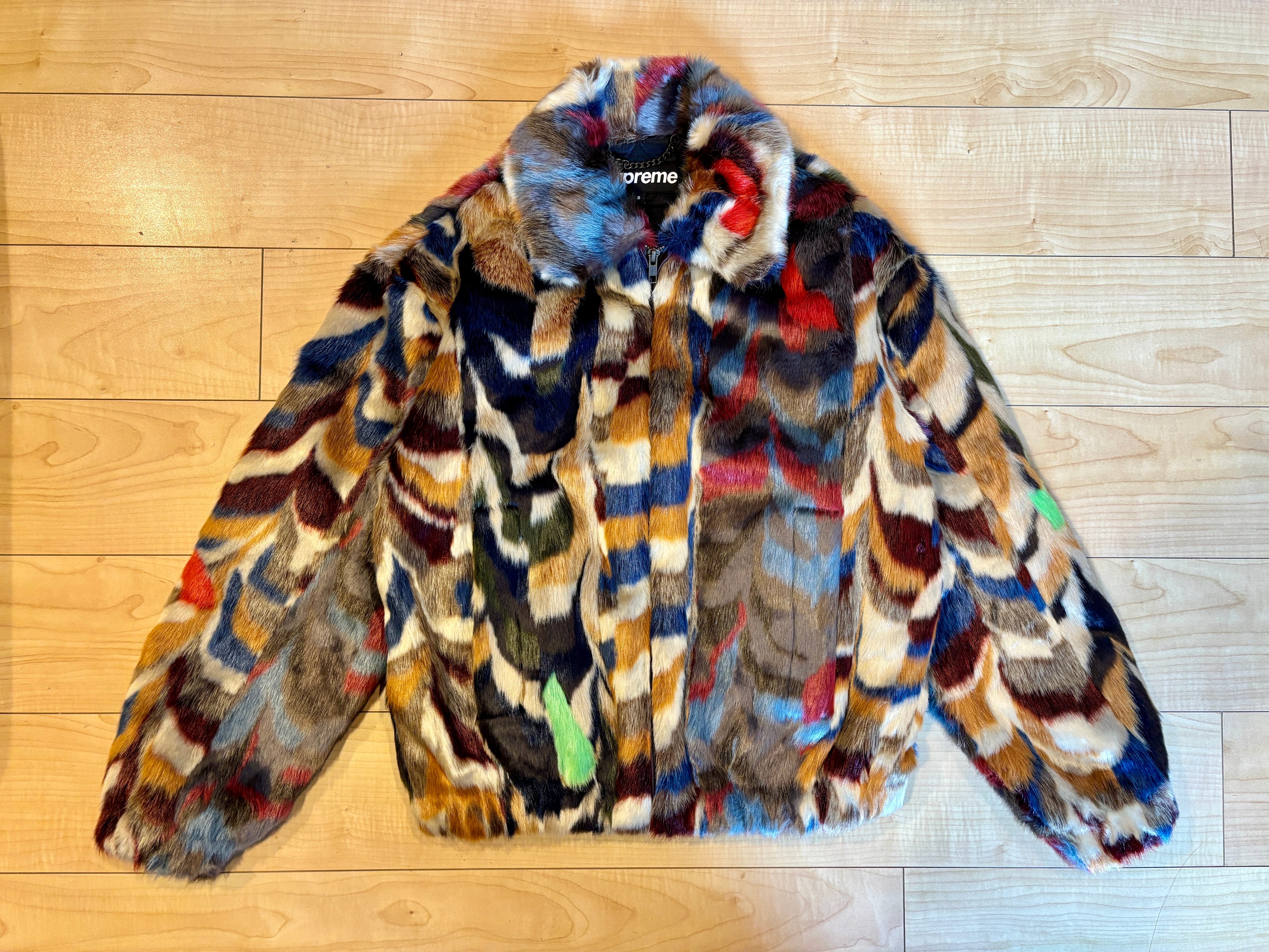 Supreme Multicolor Faux Fur Bomber Jacket "Multi"