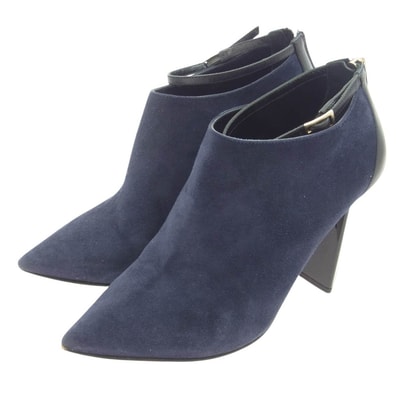 JIMMY CHOO ジミーチュウ パンプス ポインテッドトゥ スエード ヒール ブーティ シューズ ネイビー系 ダークネイビー系 34【中古】