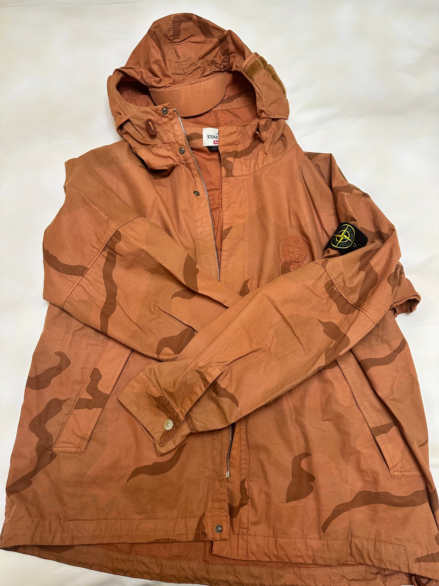 Supreme x Stone Island Riot Mask Camo Jacket "Orange"