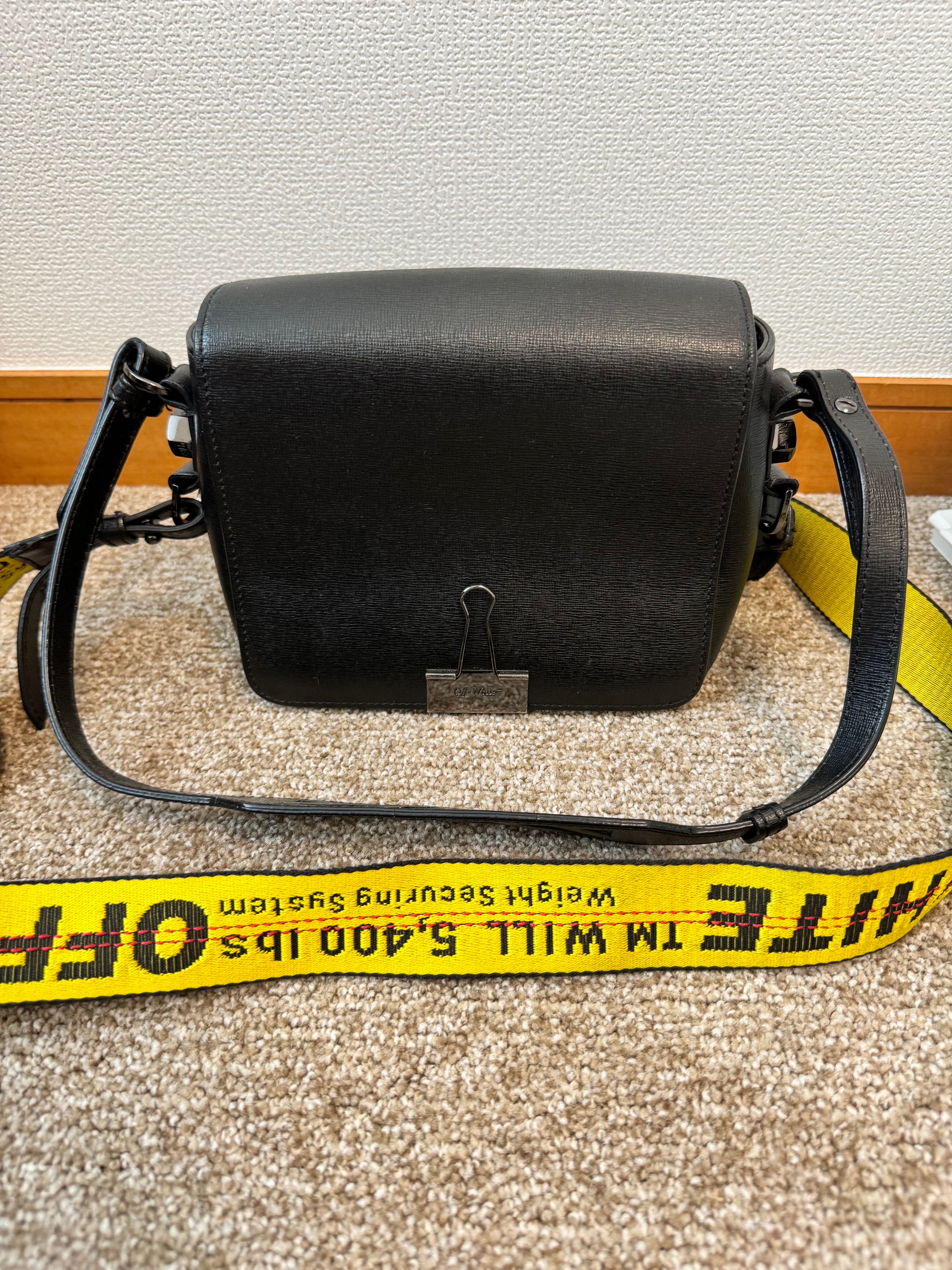 OFF-WHITE Binder Clip Bag Diag Mini "White/Yellow"