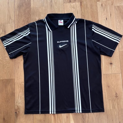 Supreme x Nike Jewel Stripe Soccer Jersey "Black"