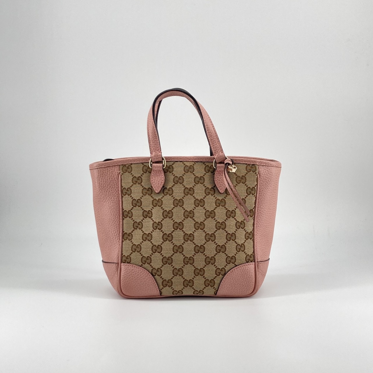 GUCCI(グッチ) GGキャンバス 2WAY ショルダーストラップ付 449241 ハンドバッグ ベージュ×ピンク