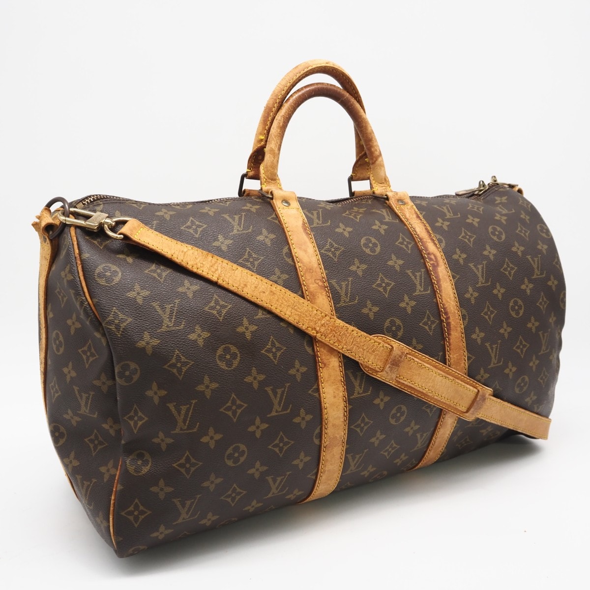 LOUIS VUITTON ルイ・ヴィトン モノグラム キャンバス キーポル バンドリエール50 M41416 2wayボストンバッグ ブラウン コーティングキャンバス レザー メンズ