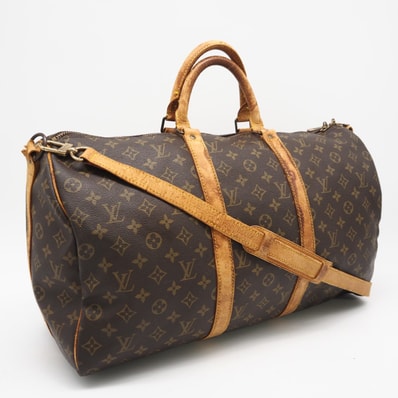 LOUIS VUITTON ルイ・ヴィトン モノグラム キャンバス キーポル バンドリエール50 M41416 2wayボストンバッグ ブラウン コーティングキャンバス レザー メンズ