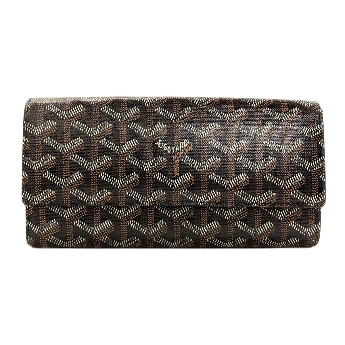 GOYARD ゴヤール ヘリンボーン柄 長財布(小銭入れあり) コーティングキャンバス レディース [中古]